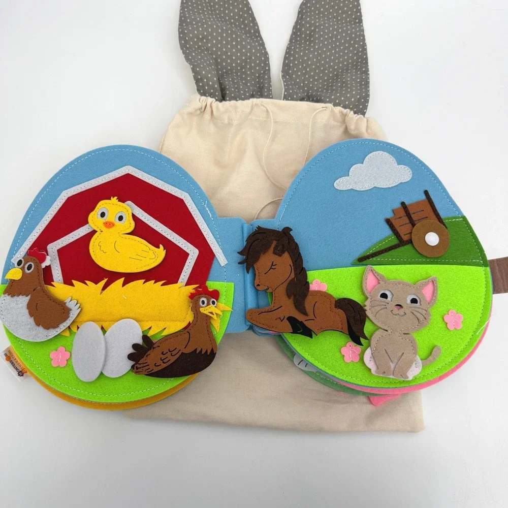 Montessori Generation Bunny Activity Felt Busy Book Easter Theme Learning Travel